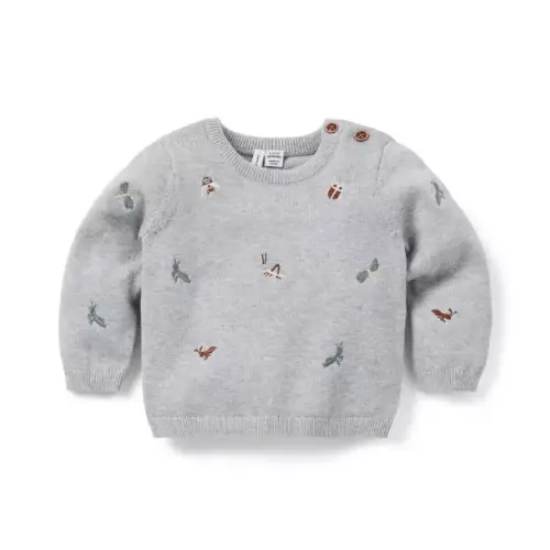 Baby Classic Grey Heather Baby Bug Sweater by Janie and Jack