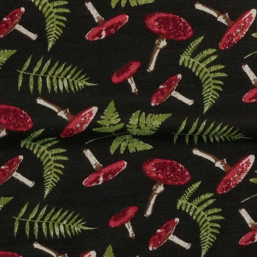 long sleeve two way zipper footie | scarlet mushroom fern | bamboo – kate quinn