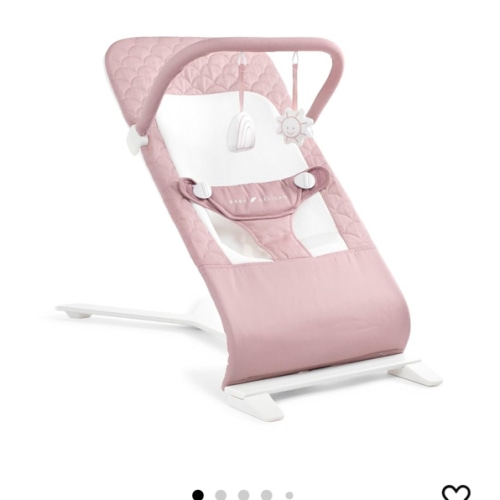 Baby Delight Alpine Deluxe Portable Baby Bouncer | Infant | 0-6 Months | 100% GOTS Certified Organic Cotton Fabric | Organic Rose