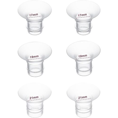6pc Flange Inserts 17/19/21mm for Momcozy S9 Pro Hands Free Breast Pump,Compatible with S9/S10/S12 Wearable Breast Pump.Suitable for Medela,Spectra Shields/Flanges,Reduce 24mm to Correct Size,2pc/Each