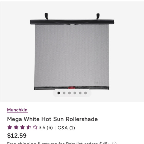 Munchkin Mega White Hot Sun Rollershade