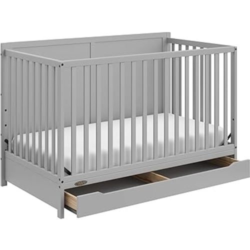 Graco Melrose 5-in-1 Convertible Crib with Drawer - Pebble Gray