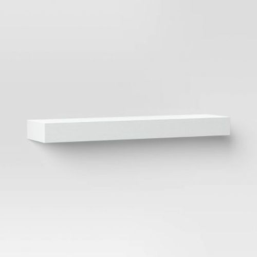 24" Floating Dark Wood Shelf White - Threshold™: Modern Storage, Wall Mounted, FSC Certified Wood
