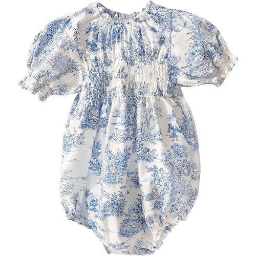 PARIS (BLUE) 12-24 Months - Classic Linen Cotton Dress