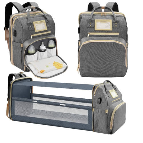 Lenski Diaper Bag Backpack, Baby Shower Gifts for New Mom, Baby Registry Search, Newborn Diaper Bag with Changing Station and USB Charging Port, Toddler Travel Essential, Large Capacity Nappy Bag