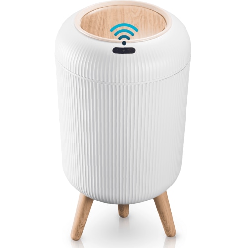 Liba Motion Sensor Trash Can, Touchless, Automatic, Waterproof for Kitchen, Bathroom, White