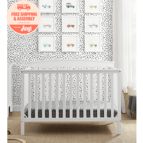 Delta Children Hanover 6-in-1 Convertible Baby Crib, Bianca White
