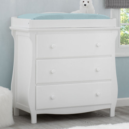 Delta Children Lancaster 3 Drawer Dresser With Changing Top And Interlocking Drawers, Bianca | Wayfair