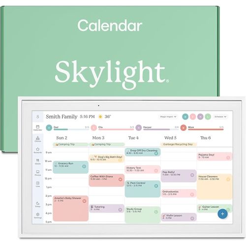 Skylight Calendar: 15-inch Digital Calendar & Chore Chart, Smart Touchscreen Interactive Display for Family Schedules – Wall Mount Included, Great for Organizing Your 2025 Calendar, Wall Planner