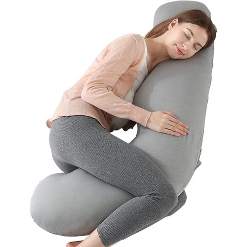 BATTOP Pregnancy Pillows for Sleeping,Maternity Pillow with Cooling Cover,Support for Belly,HIPS, Legs,Pregnancy Must Haves,Side Sleeper Body Pillow