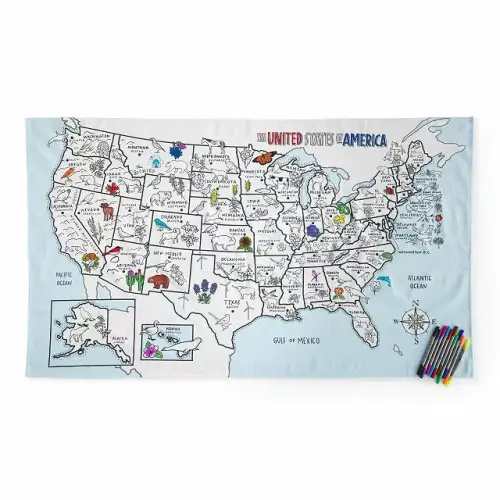 USA Coloring Tablecloth