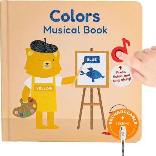 Cali's Books Colors Book for Toddlers 1-3 - Musical Books for Kids, Interactive Talking Baby Sound Book, Educational Song Learning Toys, Sing and Learn Music Toy for Babies