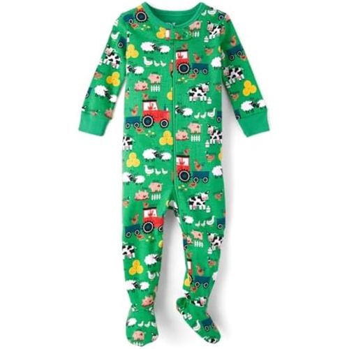 The Children'S Place Baby-Boys And Toddler Long Sleeve 100% Cotton Zip-Front One Piece Footed Pajamas