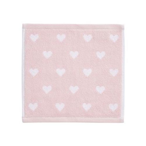 Heart Towel Collection, Washcloth, Pearl