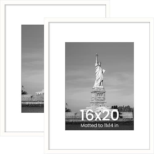 16x20 Picture Frame, White, 2 Pack