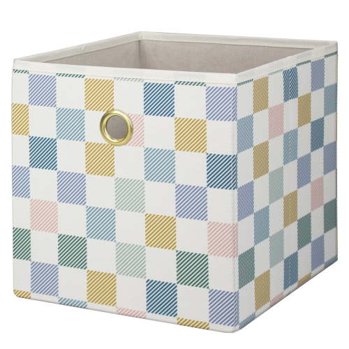 Mainstays Collapsible Fabric Cube Storage Bin, Multi Check