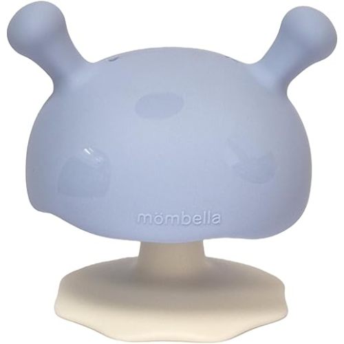 Baby Teething Toys for 3-12 Months Sucking Needs. Mombella Baby Teethers for Infants 6 Month Old, Soft Silicone BPA Free Chew Toy for Babies 4 Months, Baby Show Gifts for Newborn, Blue