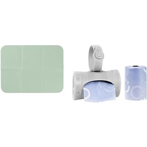 Ubbi On-The-Go Diaper Changing Baby Mat & Retractable On The Go Bag Dispenser for Travel