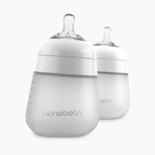 Nanobebe Flexy Silicone Baby Bottle - White, 9 Oz, 2