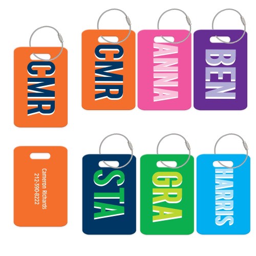Personalized Shadow Monogram Luggage Tag, Double-Sided Bag Tag, Personalized Gift, Gift For Traveler, Best Friend Gift