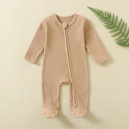 Clearance Rciityk Newborn Baby Footie Jumpsuit Rompers Baby Girls Boys Cute Solid Crewneck Jumpsuits Unisex Infant Long Sleeve Zip Front Pajamas Bodysuit for 3 Months - Fall/Winter Savings Clearance