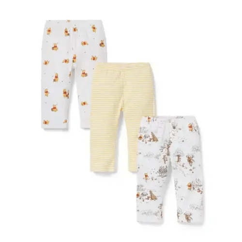 Baby Jet Ivory Winnie the Pooh, Sunny Yellow Stripe And Jet Ivory Toile Disney Winnie The Pooh Baby Pant 3-Pack by Janie and Jack