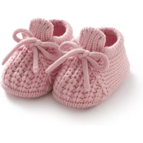 DovFanny Baby Booties Newborn Baby First Shoes Cozy Warm Knit Soft Booties for Toddler Infant Boy Girl