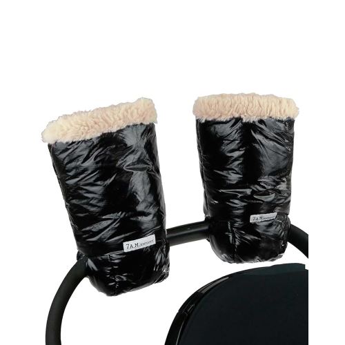 7AM Enfant Stroller Warmmuffs - Polar Hand Warmers with Anti- Freeze, Cold Weather, Water Repellent & Warm Hand Gloves for Pushchair, Pram, Stroller & Car Seat Bar