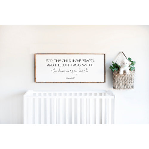 1 Samuel 1:27 Wooden Sign | Bible Verse Wall Art | Prayed for This Child Quote | Nursery Decor | Christian Gifts | Scripture Wall Hanging