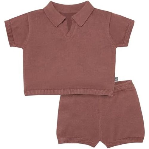 Modern Moments by Gerber Baby Boys 2-piece Johnny Collar Sweater and Short Set