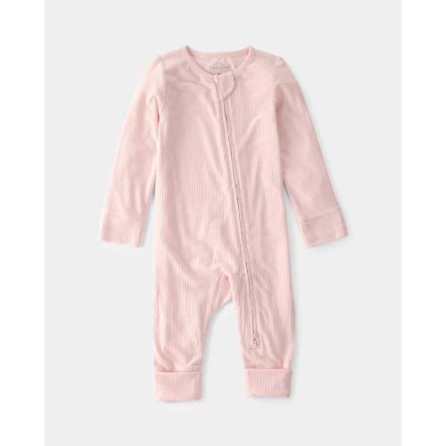 Baby Girl 2-Way Zip PurelySoft Sleep & Play Pajama - Light Pink
