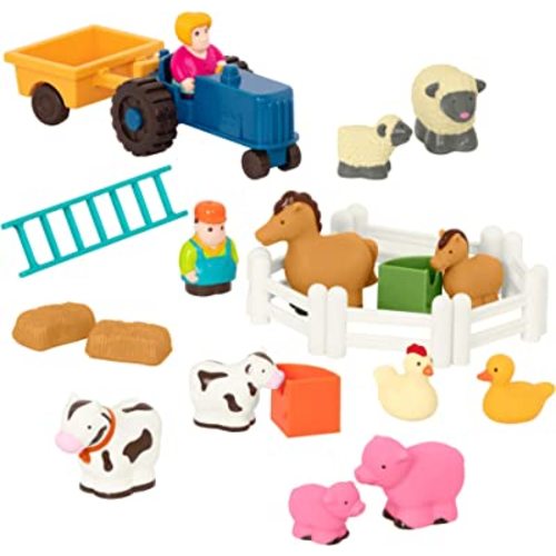 Battat – Farm Animal Play Set – 25 Animals, Fences, Farmers, Tractor, Trailer & More for Toddlers 18 Months+