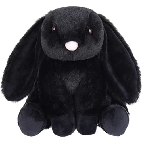 Apricot Lamb Toys Plush Black Bunny Rabbit Stuffed Animal with Fluffy Soft Ears (Black Bunny, 8 Inches)