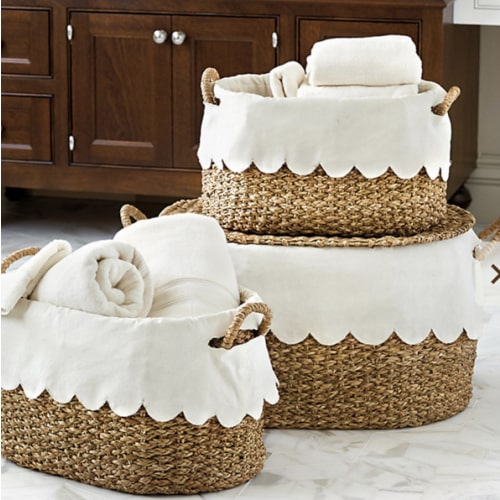 Ballard Designs Wicker Stacking Storage Baskets