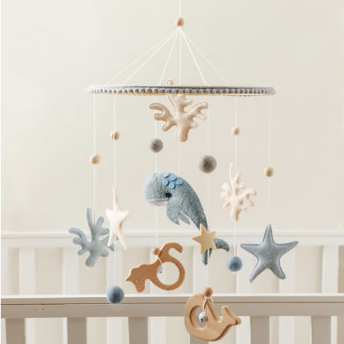Crib Mobile for Baby Boys Girls Ocean Whale Nursery Mobile Gender Neutral Baby Mobile Handmade Ceiling Mobile Best Gifts for Christmas Birthday Baby Shower