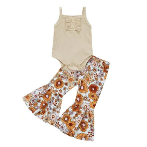 SUNFLOWER Bellbottom Summer Outfit - Hazel & Bo