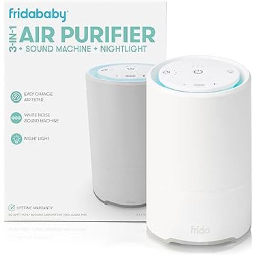 3-in-1 Sound Machine, Air Purifier + Nightlight with 3 Fan Speeds and Easy-Change Filter by Fridababy