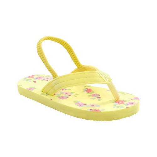 Floral Print Flip-Flops - XXS - Style,Yellow