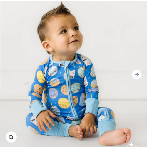 Blue Cookies & Milk Zippy - Little Sleepies