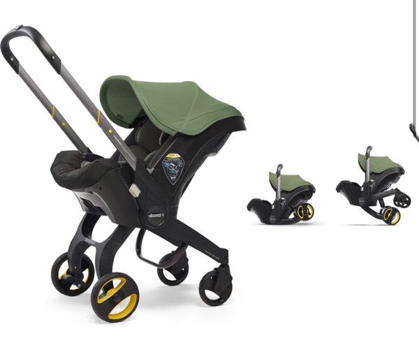 DOONA Convertible Infant Car Seat/Compact Stroller System with Base, Desert Green