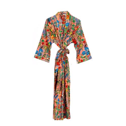 Pure 100% Cotton Robe For Womens Bathrobe Dressing Gown Long sleepwear Free Size Kimono