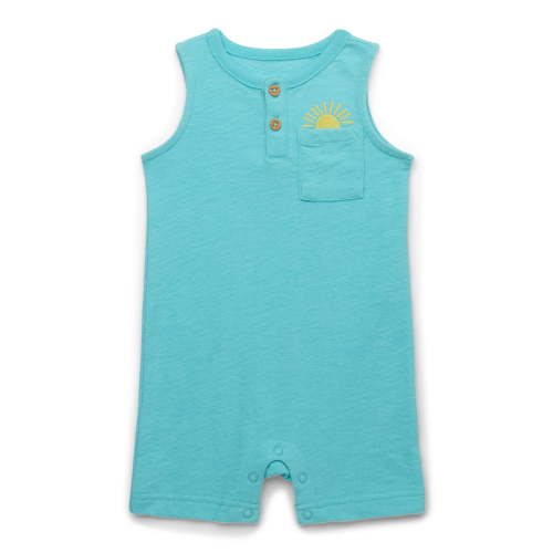 Garanimals Baby Boys Knit Tank Romper with Embroidery, Sizes 0M-24M