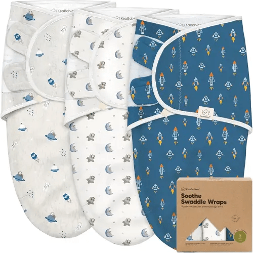 3-Pack Organic Baby Swaddle Sleep Sacks - Swaddles for Newborns, Infant 0-3 Months, Baby Girls, Boys, Soft & Snug Newborn Sleep Sack, Nursery Swaddling Blankets (Cosmo)
