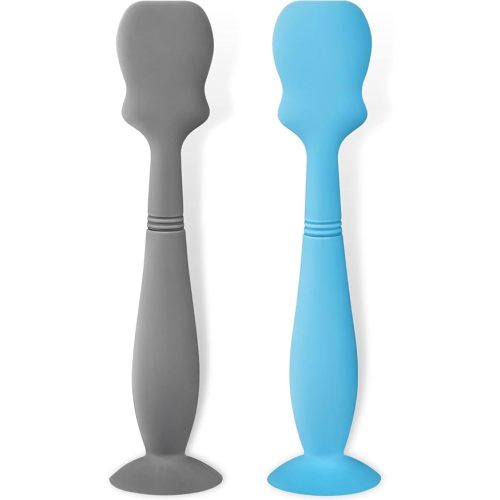 2 Pack Baby Diaper Cream Brush, Diaper Cream Spatula Applicator Silicone Baby Butt Paste Spatula for Babies, Newborn (Gray, Blue)