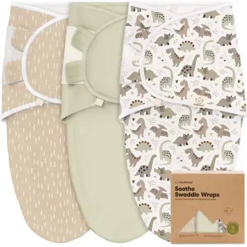 3-Pack Soothe Swaddle Wraps: Dino Ridge