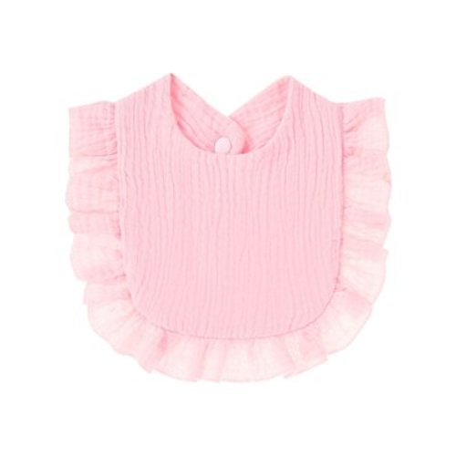 FFENYAN Durable Ruffled Baby Bib for Boys & Girls - Solid Color Waterproof Drool Bib with Secure Buttons, Keeps Clothes Clean During Feeding & Teething - Perfect Baby Shower Gift!