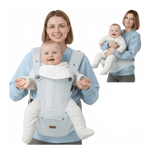 BabbleRoo Grow Baby Carrier – 6-in-1 Ergonomic Hip Seat, Convertible Infant Baby Carrier & Toddler Carrier – Seafoam