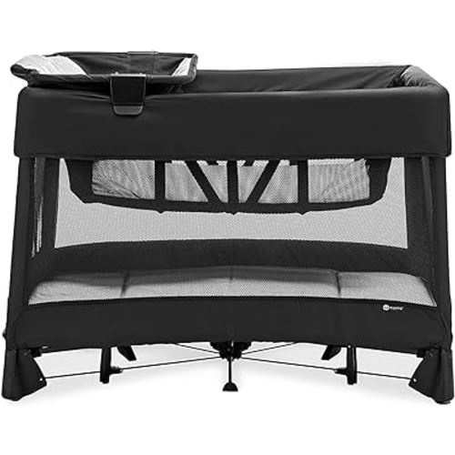 4moms Breeze Plus Portable Playard with Removable Bassinet and Baby Changing Station, Easy One-Handed Setup, from The Makers of The mamaRoo