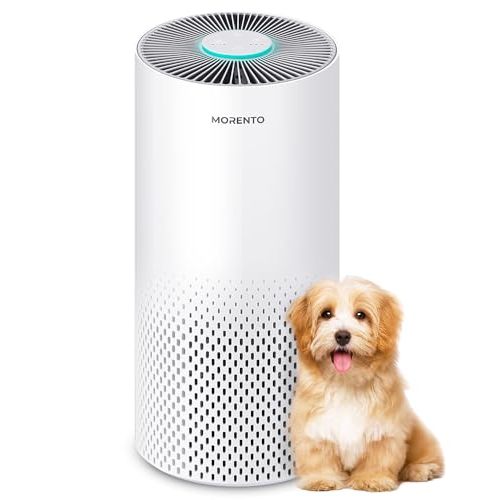 Air Purifiers for Home Large Room Up to 1076 Ft2, MORENTO HEPA Air Purifiers for Bedroom 22 dB, Air Cleaners for Pet Dander, Dust, Pollen, Odor, Smoke, with 7 Color Light, KILO, White