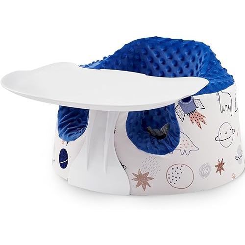 Seat Cover and Tray Sets Accessory Compatible with Bumbo Floor Seat for Baby,Breathable Accessory Compatible with Baby Seat - Easy to Install and Remove - Blue